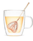 Infusor de té con forma de corazón de oro rosa