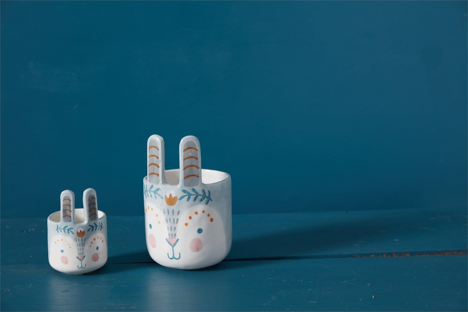 Pot Lapin Boho Bleu - Grand