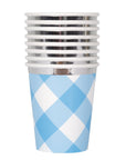 Blue Gingham Cups