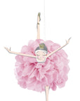 Pompons en tissu ballerine rose