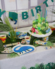 Platos troquelados de dinosaurios de fiesta