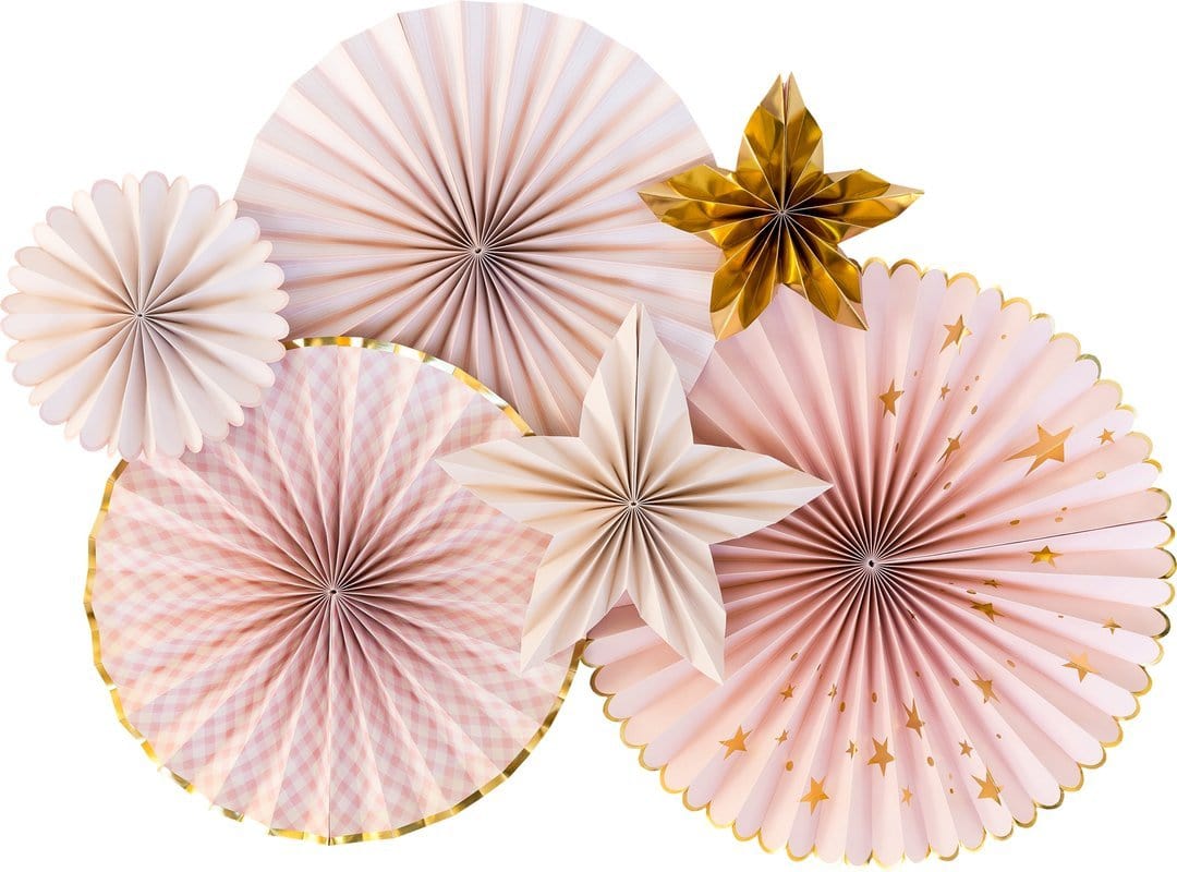 Blush Pink Stars Fan Set