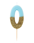 Blue Glitter Number Candles