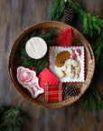Red Plaid Scalloped Napkins - Small