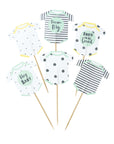 Yellow and Mint Onesie Baby Cupcake Toppers