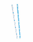 Pajitas de papel con lunares azul celeste