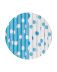 Baby Blue Dots Paper Straws