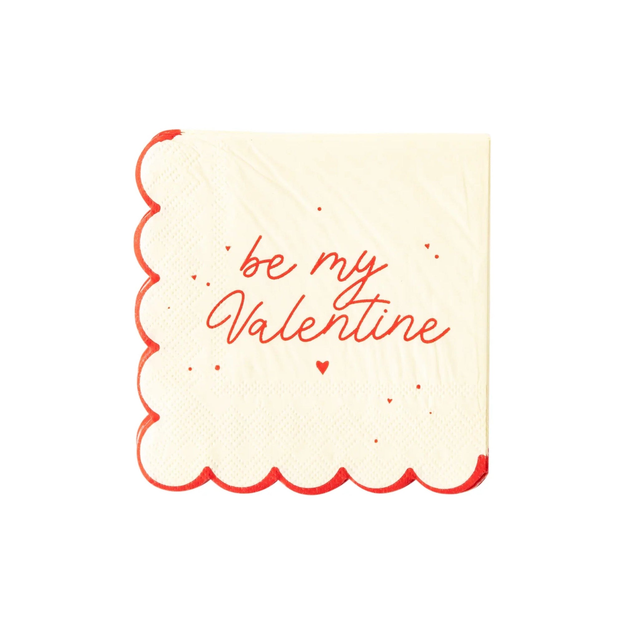 Be My Valentine Scalloped Napkins