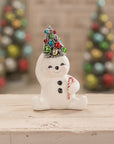 Rainbow Tree Hat Snowman With Candy Cane