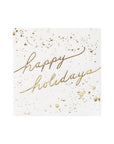 White and Gold Happy Holidays Napkins