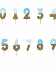 Blue and Gold Glitter Number Candle - 3