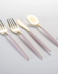 Blush and Gold Plastic Cutlery