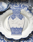 Accents de table de vase bleu de Chine