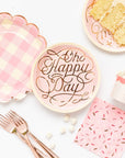 Pink Buffalo Check Scalloped Plates - Large