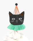 Vintage Black Cat Halloween Cupcake Topper