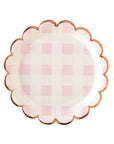 Pink Buffalo Check Scalloped Plates