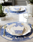 Accents de table de vase bleu de Chine
