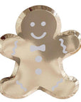 Gold Gingerbread Christmas Party Plates