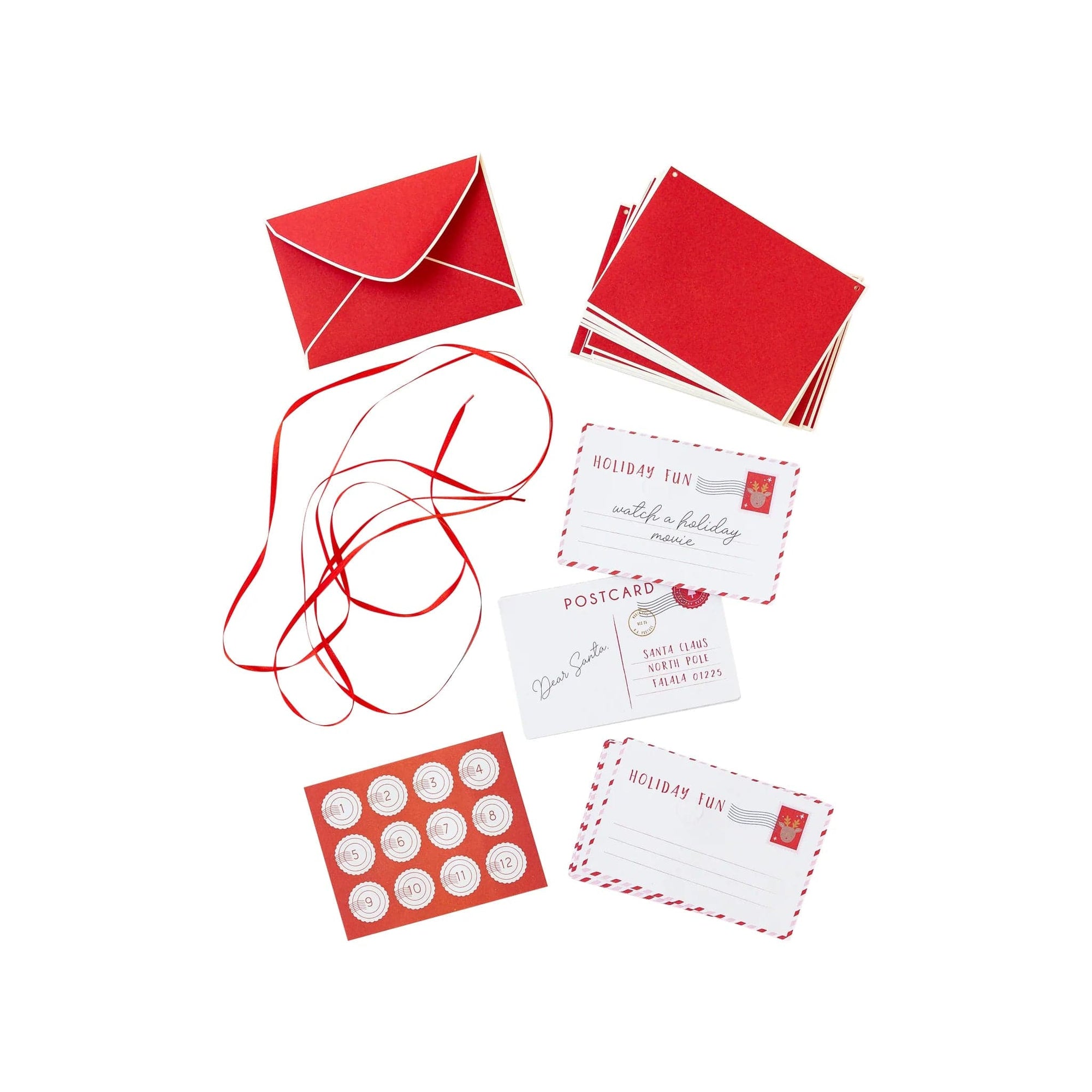 Calendario de Adviento con sobre de actividades navideñas de 12 días