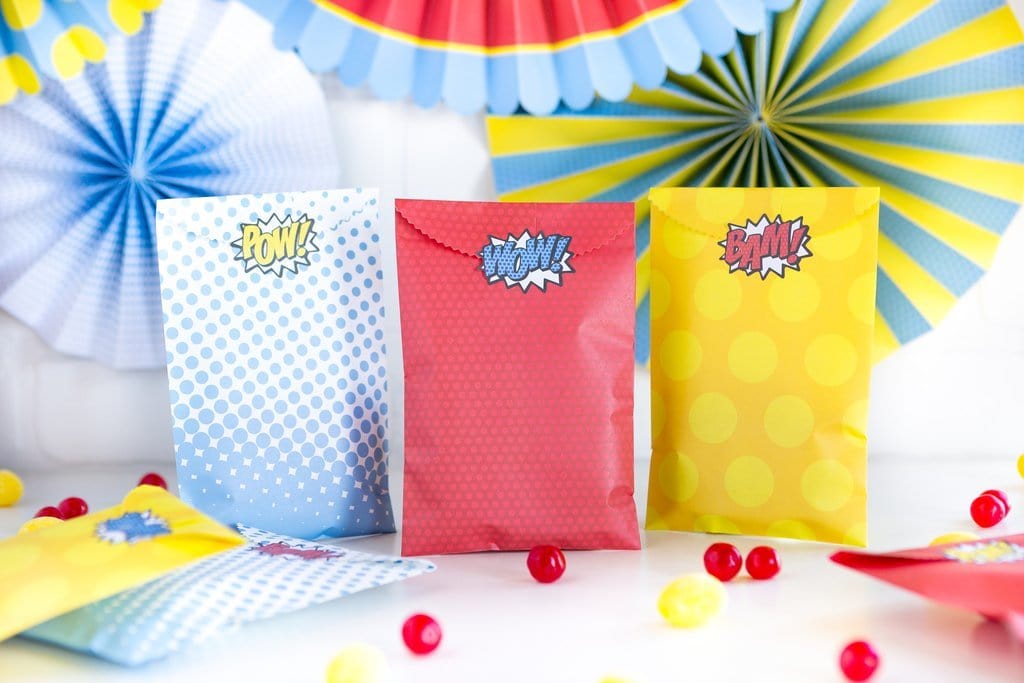 Superhero Comic Pop Party Treat Bags