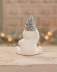 Pastel Tree Hat Snowman With Candy Cane