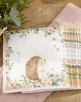 Woodland Critter Fox and Hedghehog Napkins - Large