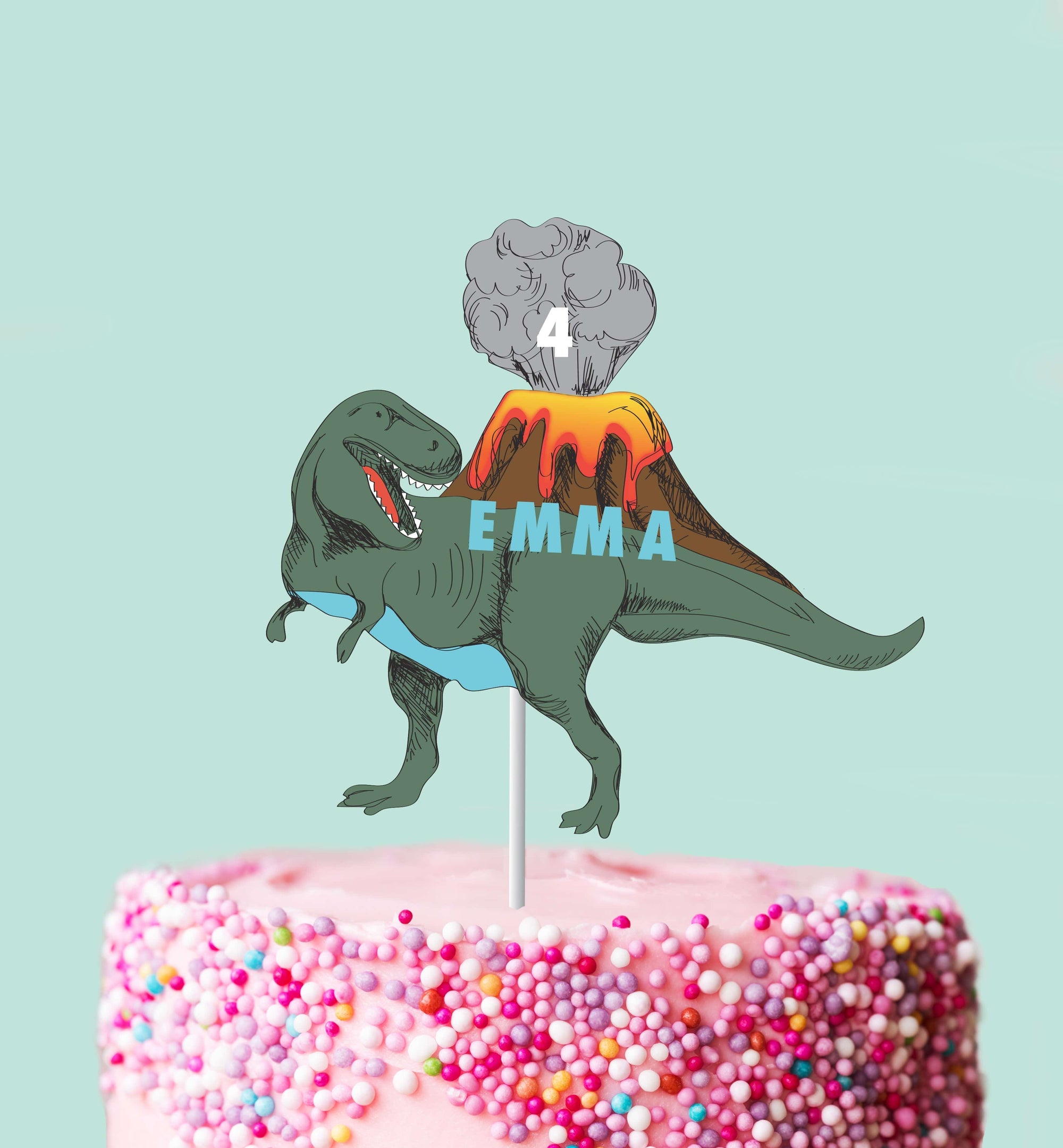 Kit de decoración de tarta personalizada de dinosaurio