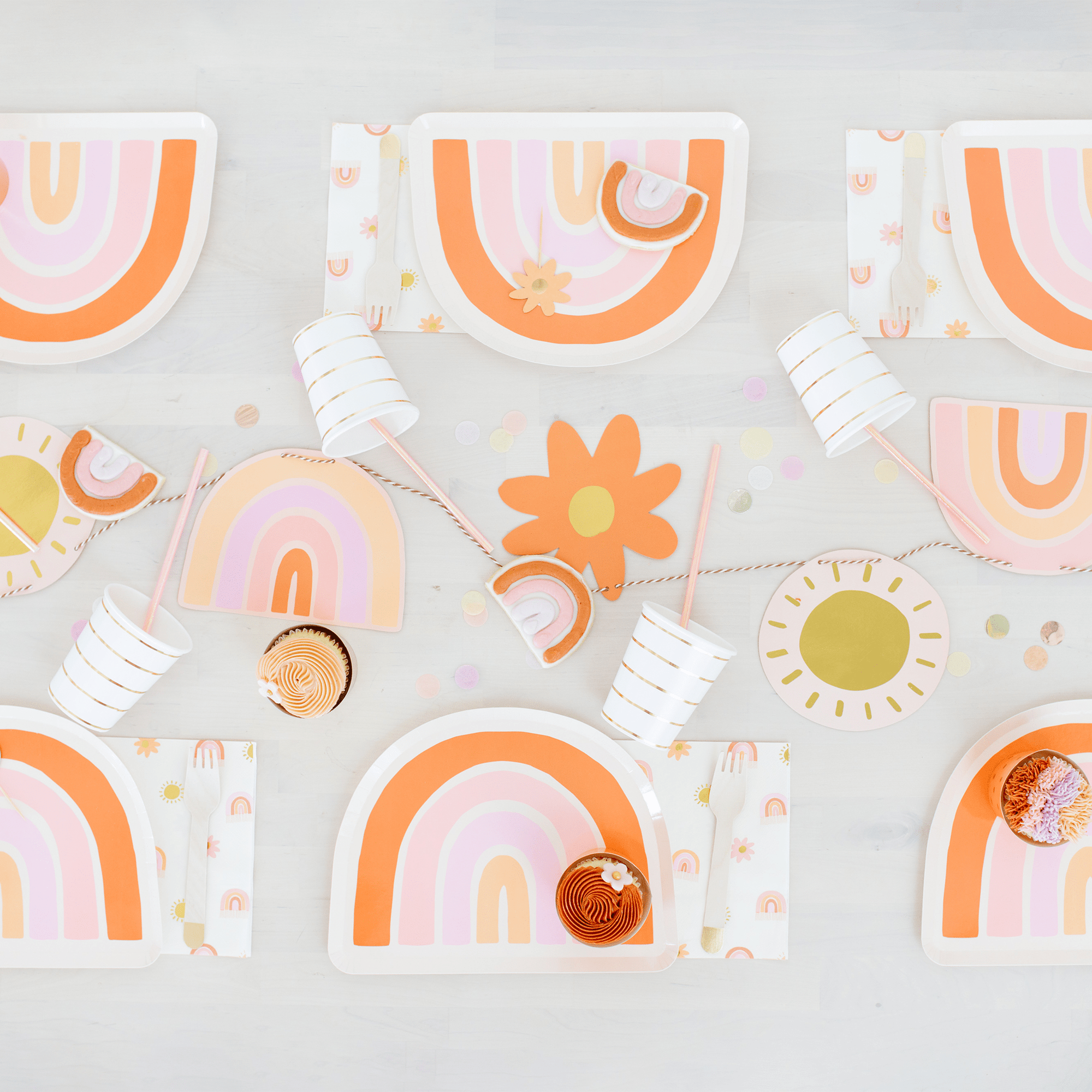 Serviettes Boho Arc-en-Ciel - Grandes