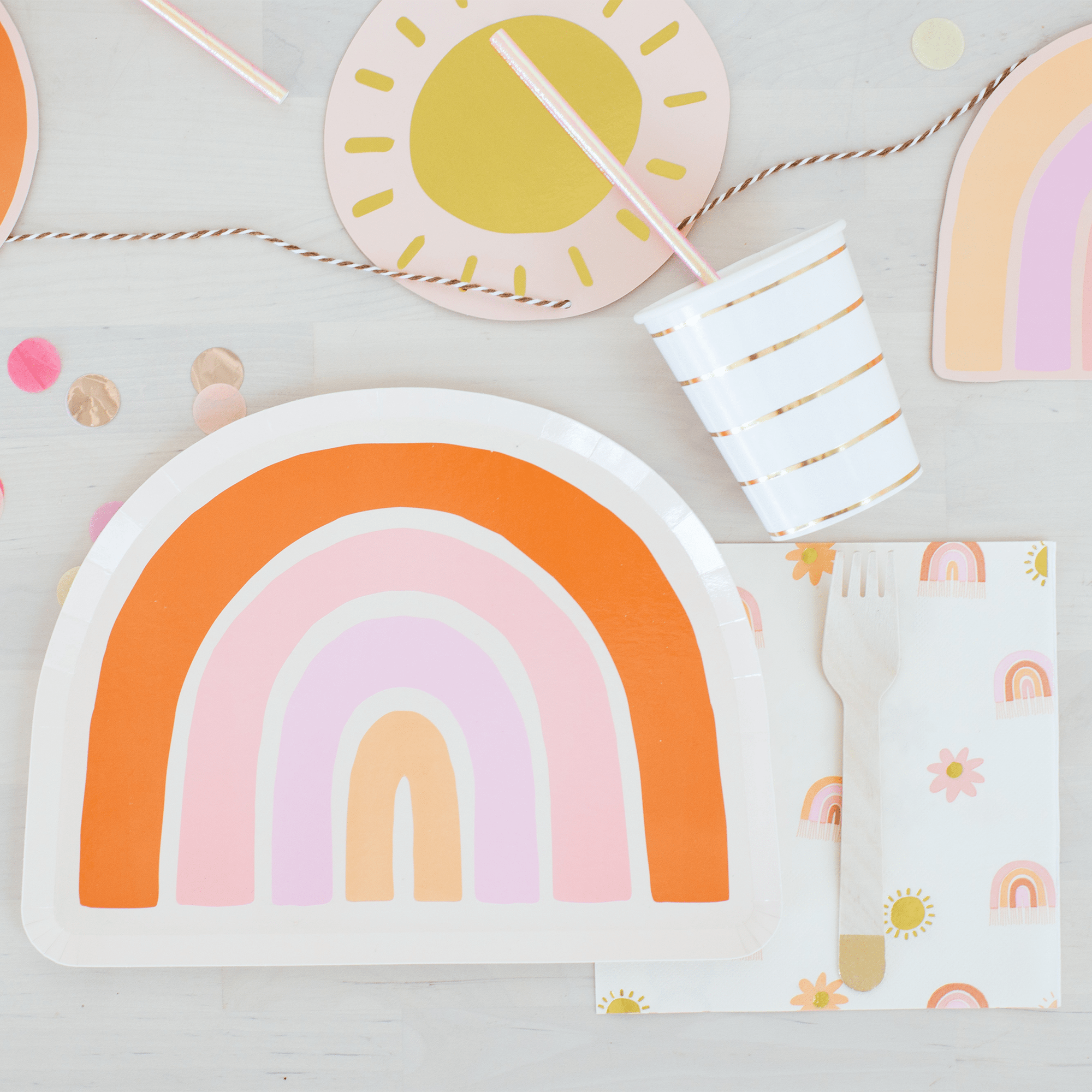 Serviettes Boho Arc-en-Ciel - Grandes