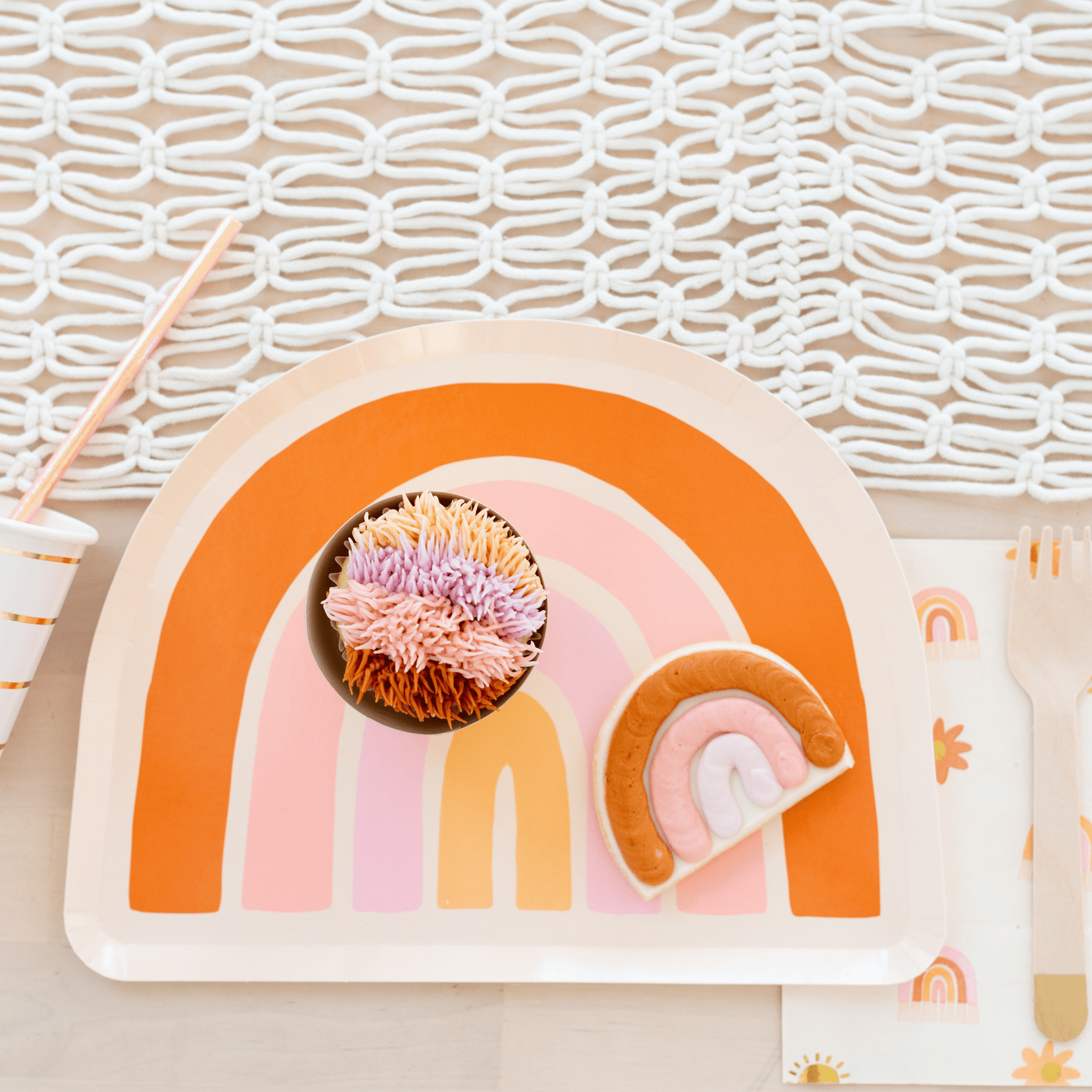 Serviettes Boho Arc-en-Ciel - Grandes