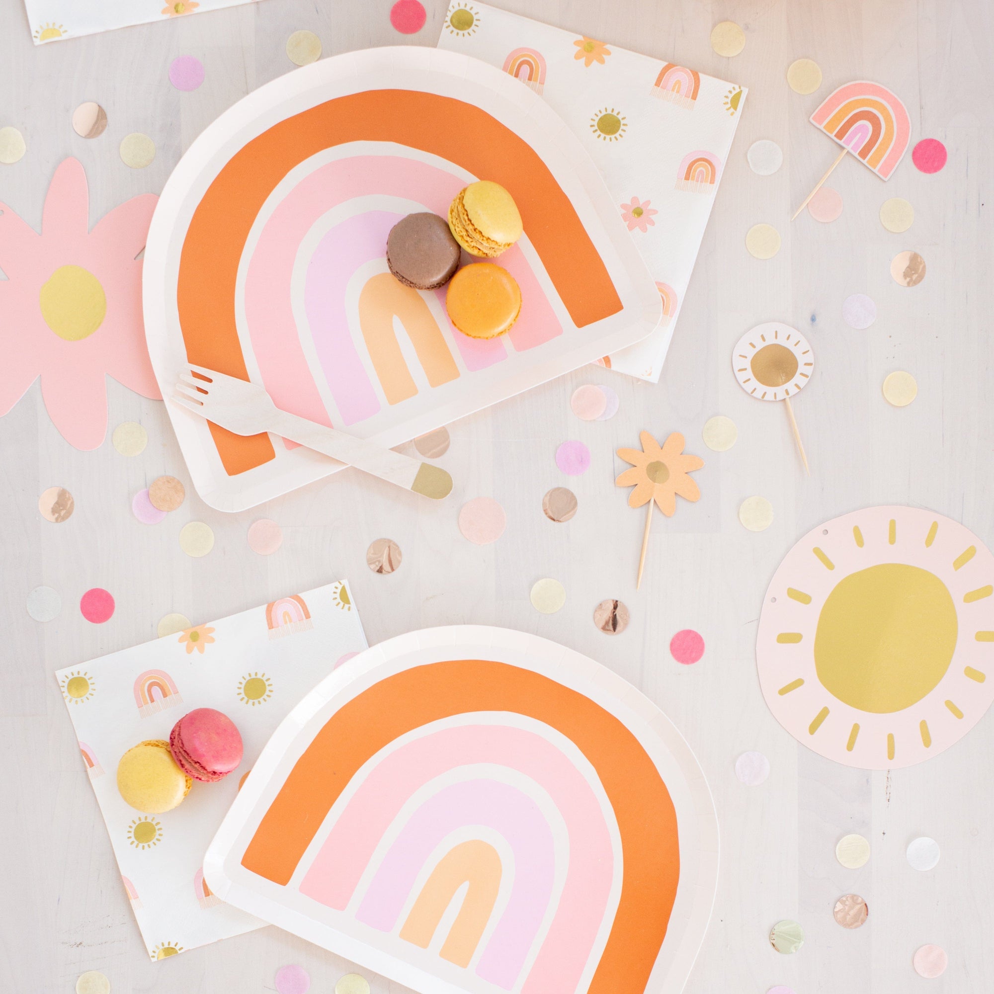 Serviettes Boho Arc-en-Ciel - Grandes