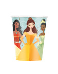 Disney Princess party cups featuring Belle Tiana Moana - disposable paper cups for girls birthday party tableware supplies