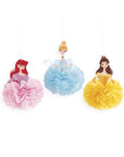 Disney Princess hanging pom pom decorations - Ariel Belle Cinderella tissue paper party decorations for girls birthday parties
