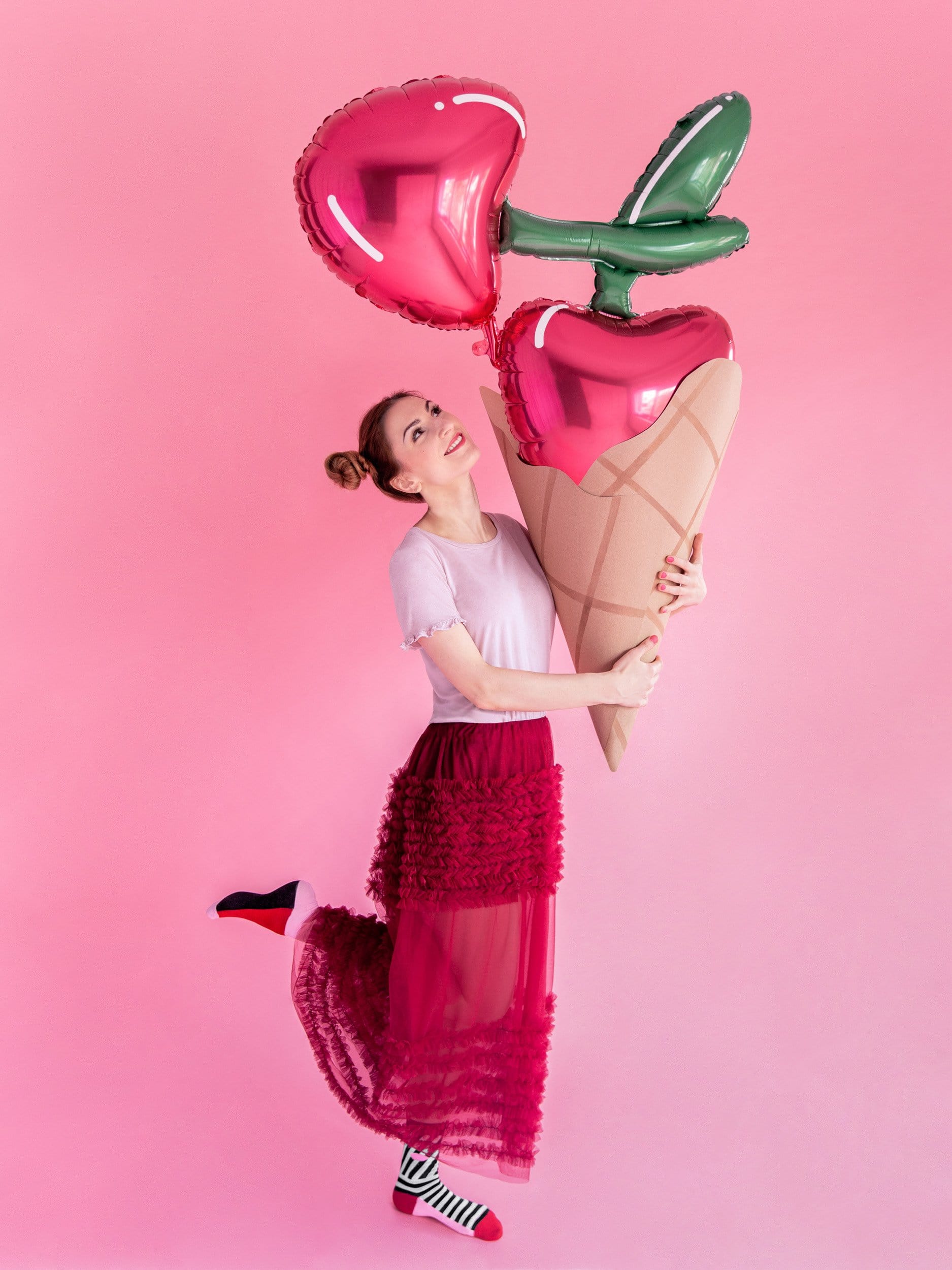 Ballon en aluminium cerises