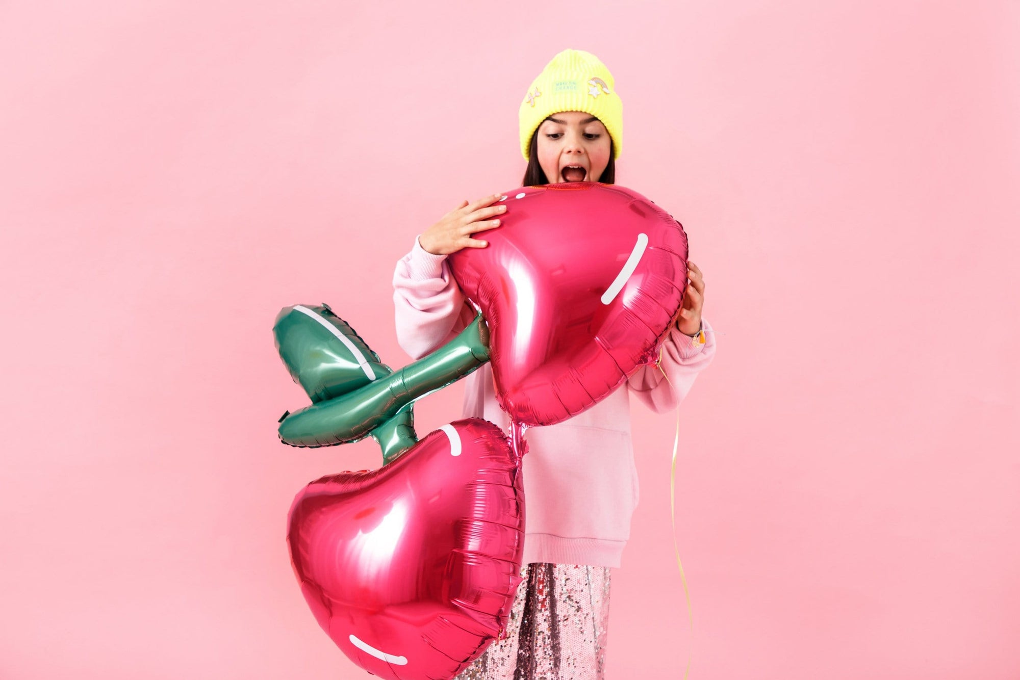 Ballon en aluminium cerises