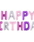 Pink and Purple Mix Happy Birthday Balloons