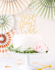 Best Day Ever Gold Acrylic Cake Topper