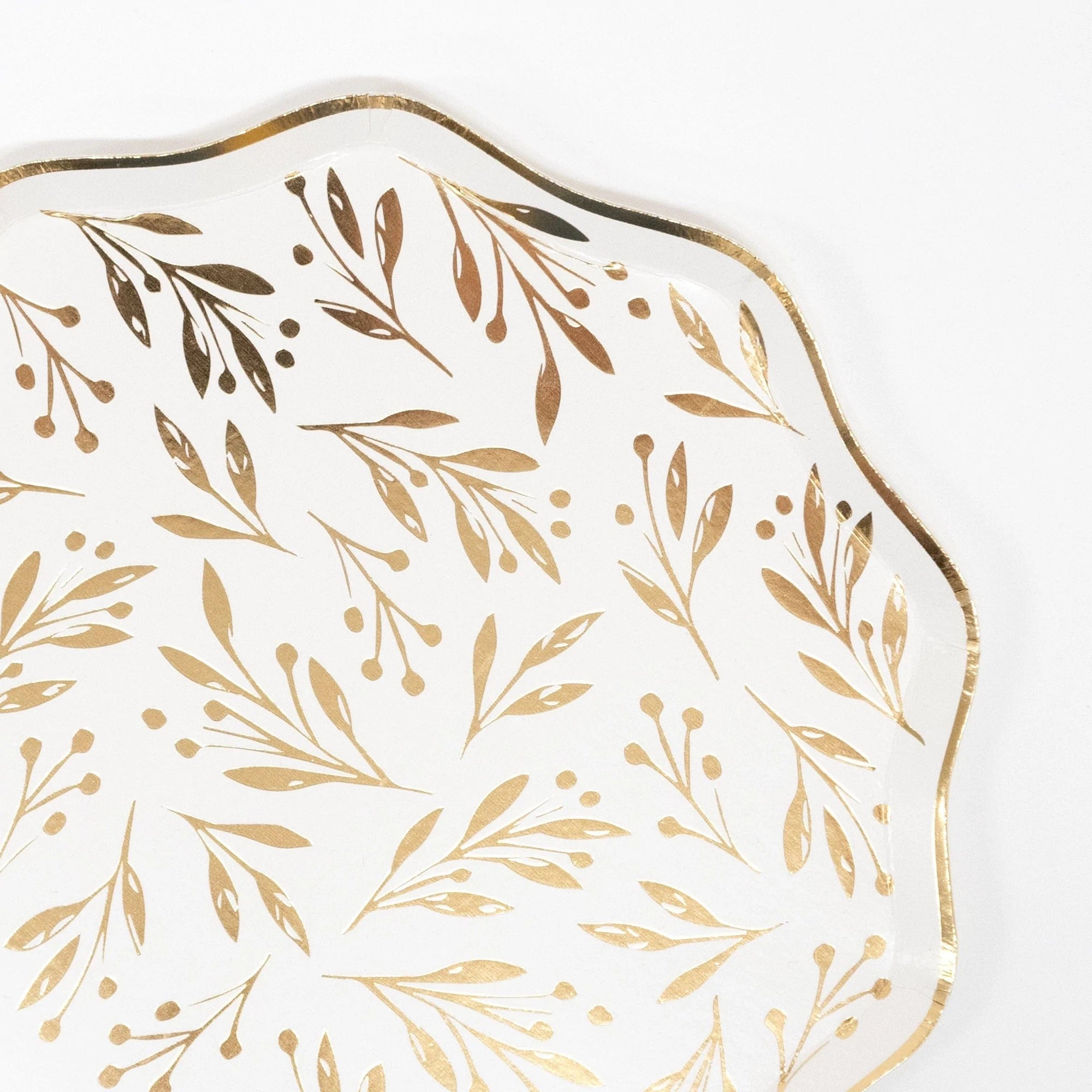 Gold Berries and Leaves Plates - Large