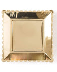 Gold Scalloped Square Plates - Large