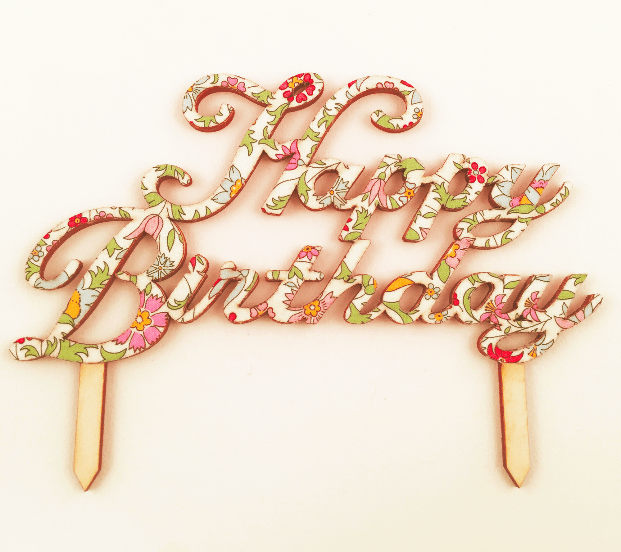 Liberty Floral Happy Birthday Cake Topper - Godington