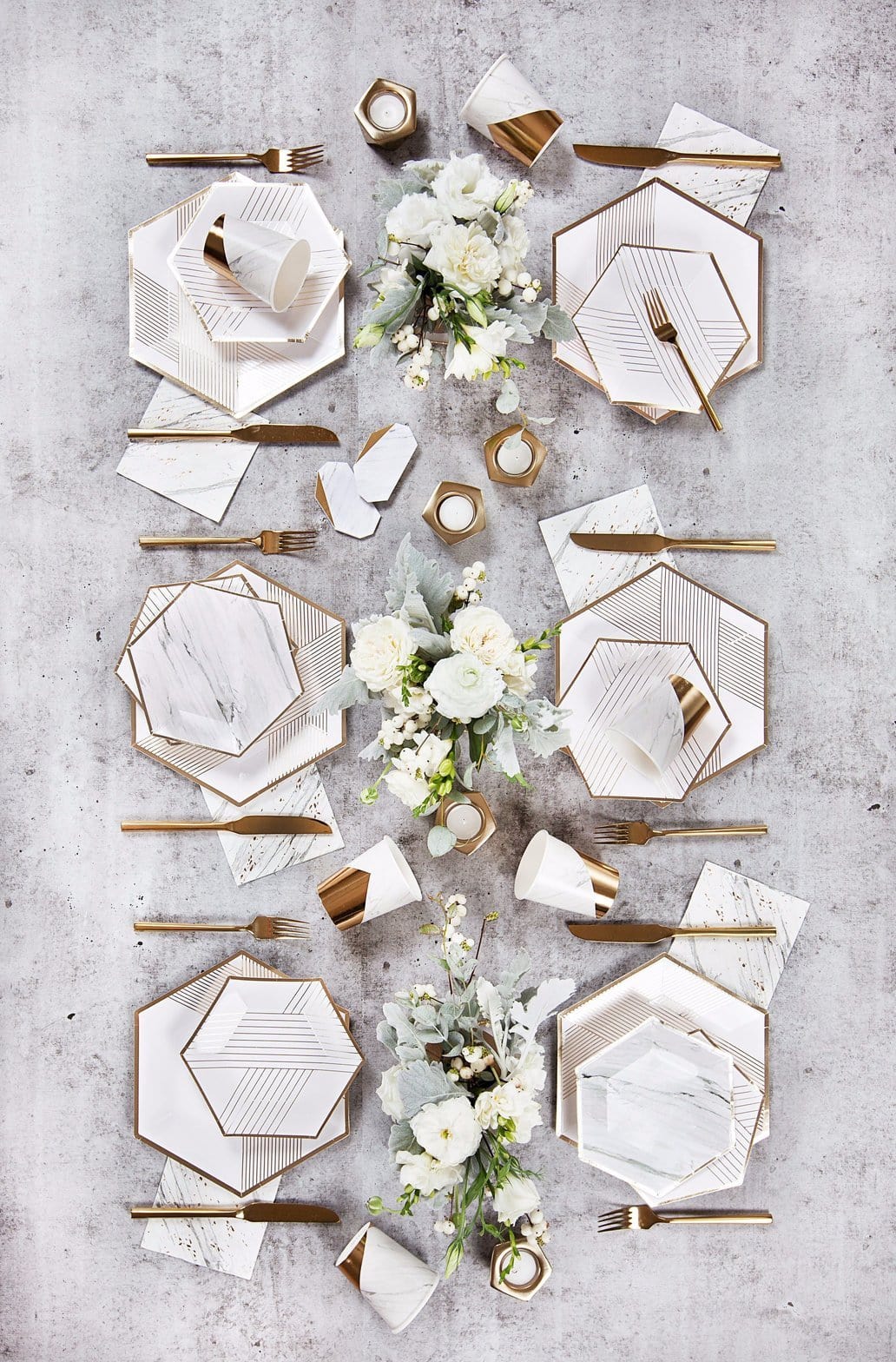 Marble and Gold Colourblock Cups