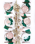Rose Gold Striped Green Napkins - Small