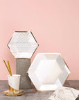 White and Gold Paper Plates