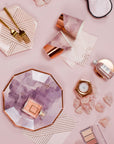 Amethyst and Rose Gold Plates - Large