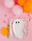 Scalloped Iridescent Halloween Pattern Plates