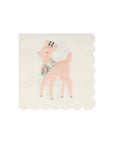 Pastel Deer Scalloped Napkins