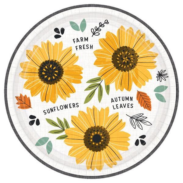 Autumn Sunflower Thanksgiving Plates