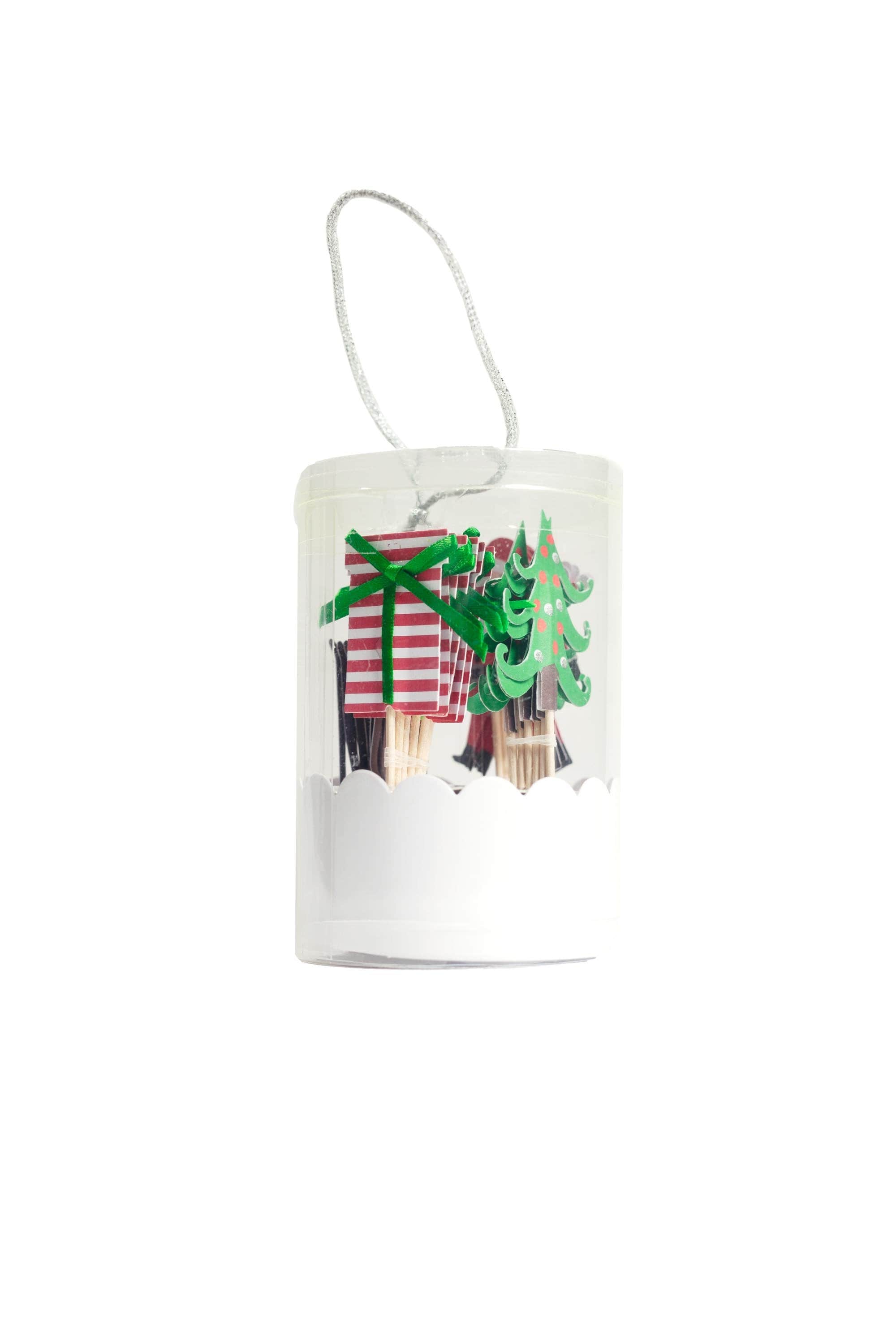 Santa, Reindeer, Christmas Tree, and Present Party Picks
