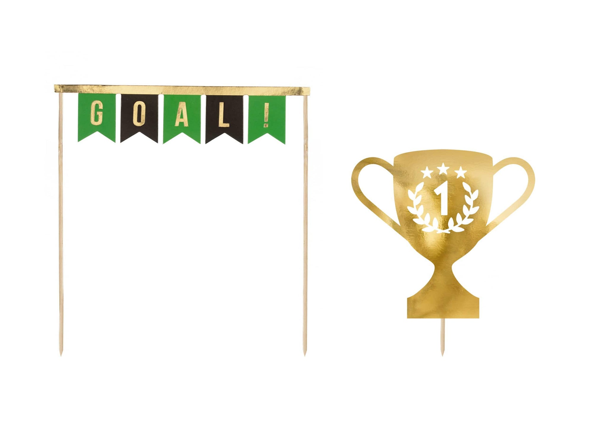 Goal Pennant & Trophy Cake Topper Set