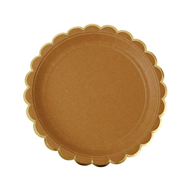 Assiettes festonnées Kraft - Grandes